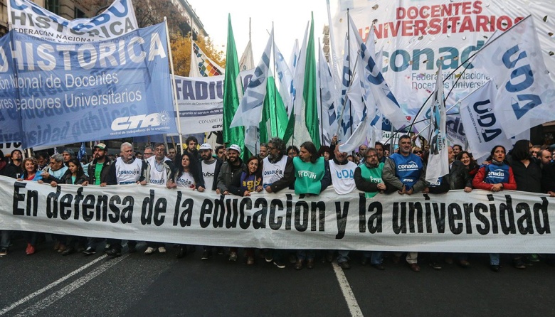 El Frente Sindical de las Universidades Nacionales realizó un paro en defensa de la universidad pública